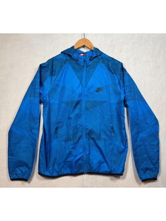 Nike Other - Nike Men's Windrunner Windbreaker Jacket Hooded Royal Blue Black Size Medium M